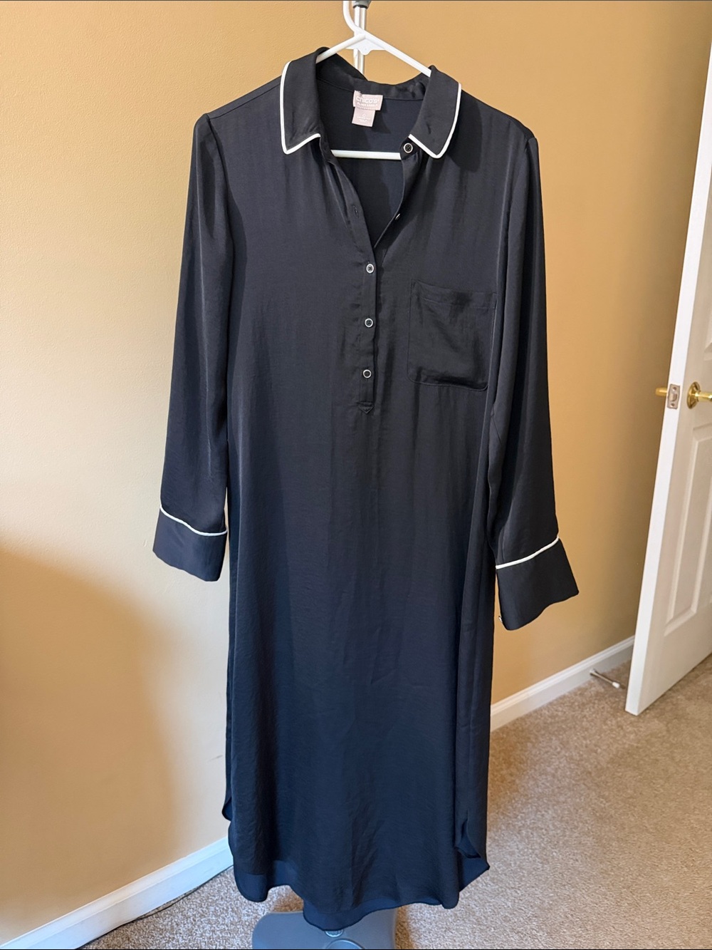 Chico's Black dress with White Piping